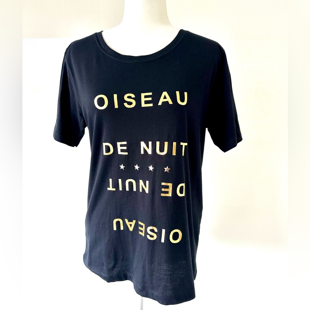 Authentic Maje Black Tee with Gold